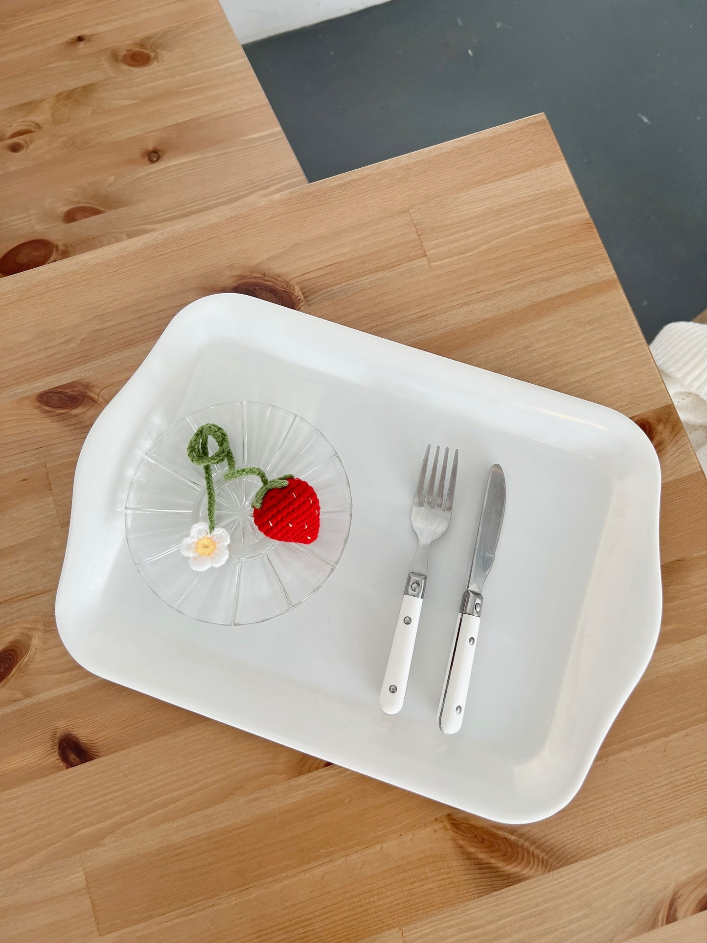 Strawberry Bliss Crochet Keychain